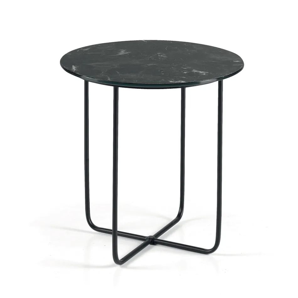 Sofabord med spejl og marmorlignende keramisk bordplade fremstillet i Italien - Giusta Viadurini