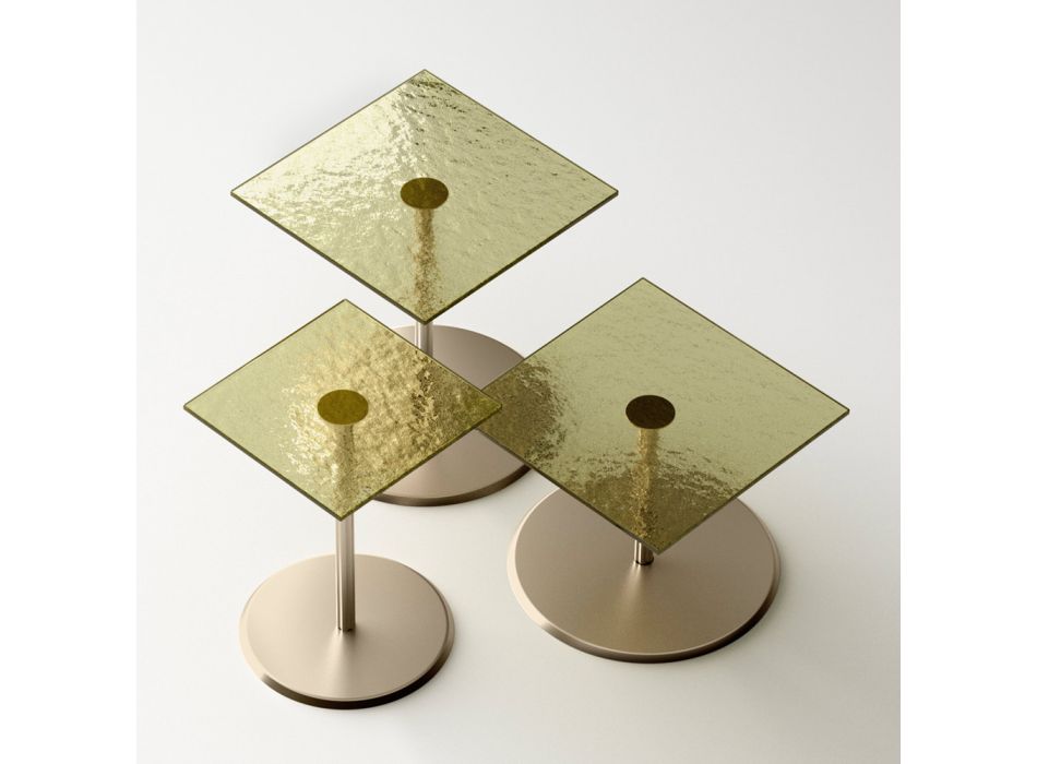 Sofabord med firkantet glas- eller metalplade lavet i Italien - Anakin Viadurini