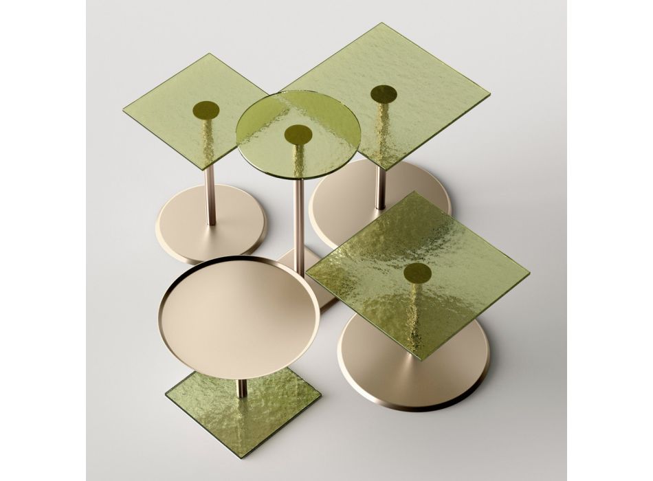 Sofabord med firkantet glas- eller metalplade lavet i Italien - Anakin Viadurini