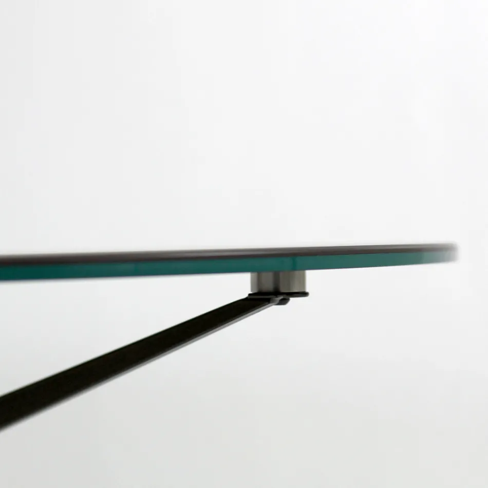 Sofabord med rund plade lavet i stentøj lavet i Italien - Siste Viadurini