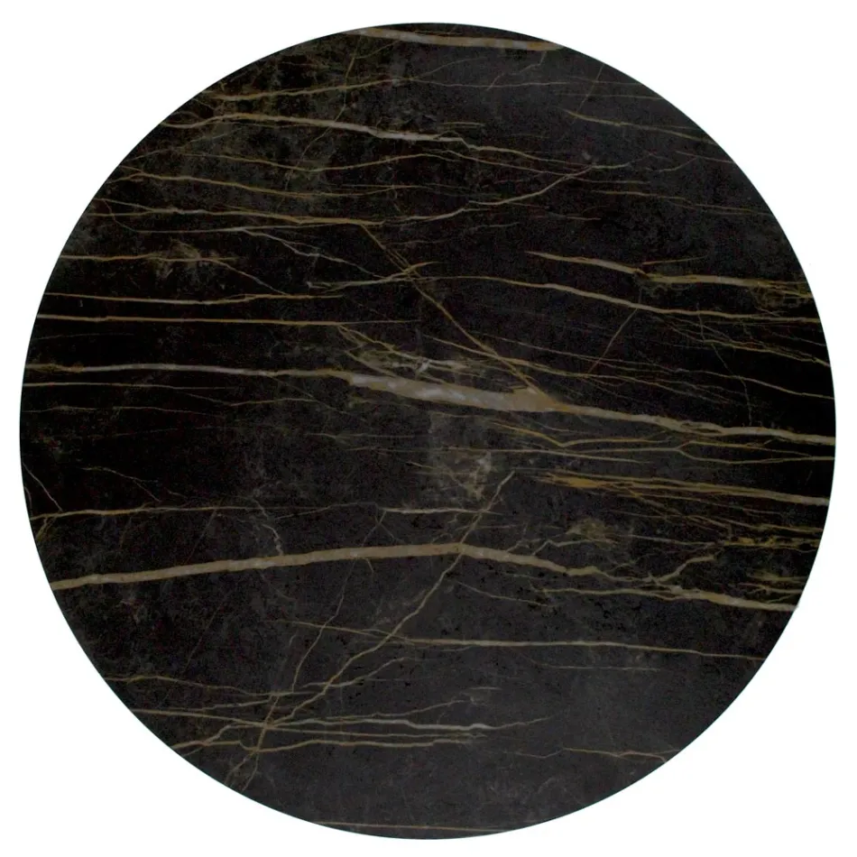 Sofabord med rund plade lavet i stentøj lavet i Italien - Siste Viadurini