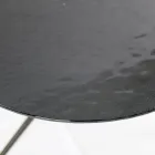 Sofabord med rund plade lavet i glas Made in Italy - Siste Viadurini