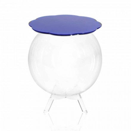 Sofabord / runde blå container Biffy, moderne design lavet i Italien Viadurini