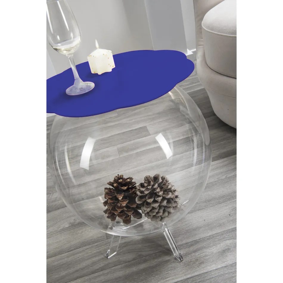 Biffy blå rundt sofabord / beholder, moderne design lavet i Italien Viadurini