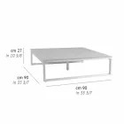 Firkantet udendørssidebord 2 Dimensioner 3 finish - Julie Viadurini