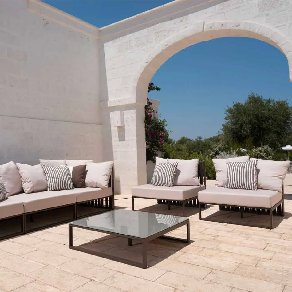 Firkantet udendørssidebord 2 Dimensioner 3 finish - Julie Viadurini