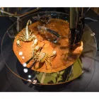 Moderne kaffe top kaffe med glas og træ gulv Bigo 1 Viadurini