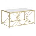 Guld sofabord med spejlplade og jernstruktur - Emilia