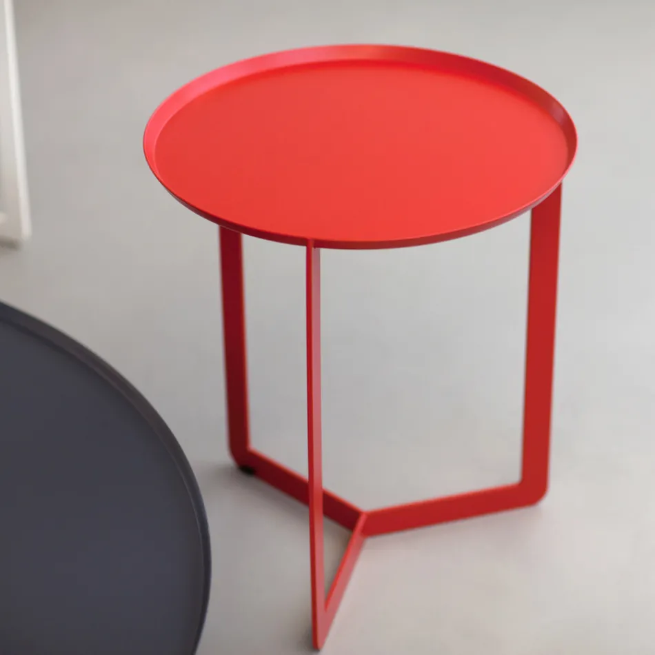 Udendørs rundt metal sofabord fremstillet i Italien - Stephane Viadurini