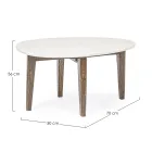 Sofabord til stue i marmor og mangotræ ben - Desiderio Viadurini