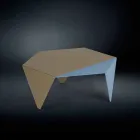 Sofabord i tofarvet metal design Kaffe laserskåret Ruche Viadurini