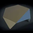 Sofabord i tofarvet metal design Kaffe laserskåret Ruche Viadurini