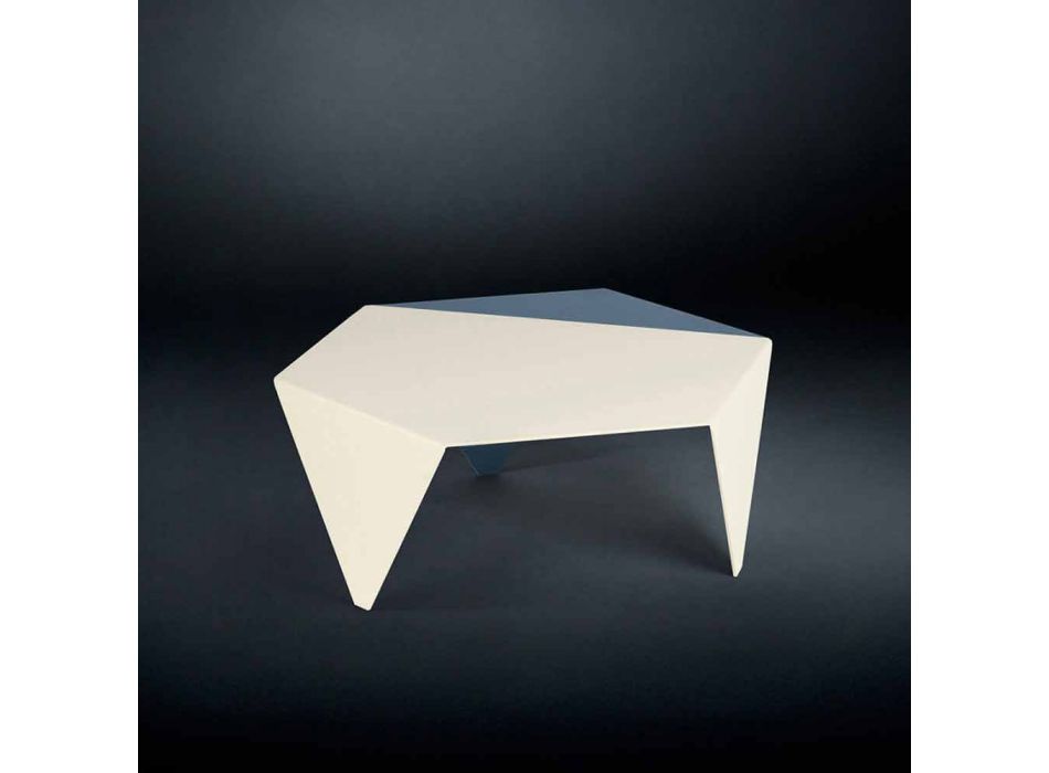 Sofabord i tofarvet metal design Kaffe laserskåret Ruche Viadurini