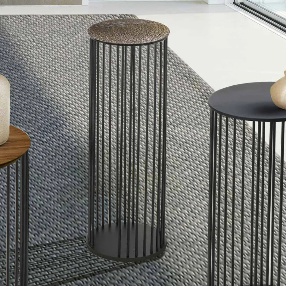 Sofabord i smedet krystal og metal fremstillet i Italien - Montebianco Viadurini