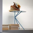 Rundt metal sofabord, design i forskellige farver og 2 størrelser - Olesya Viadurini