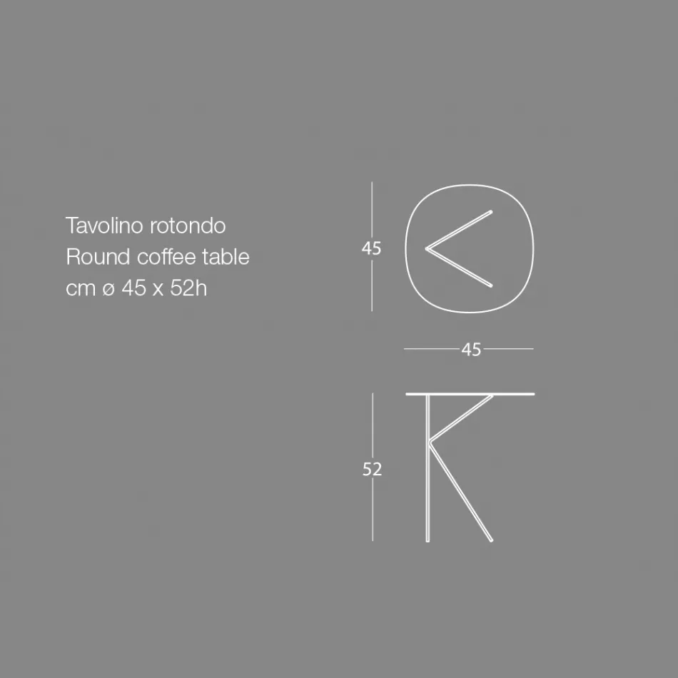Rundt metal sofabord, design i forskellige farver og 2 størrelser - Olesya Viadurini
