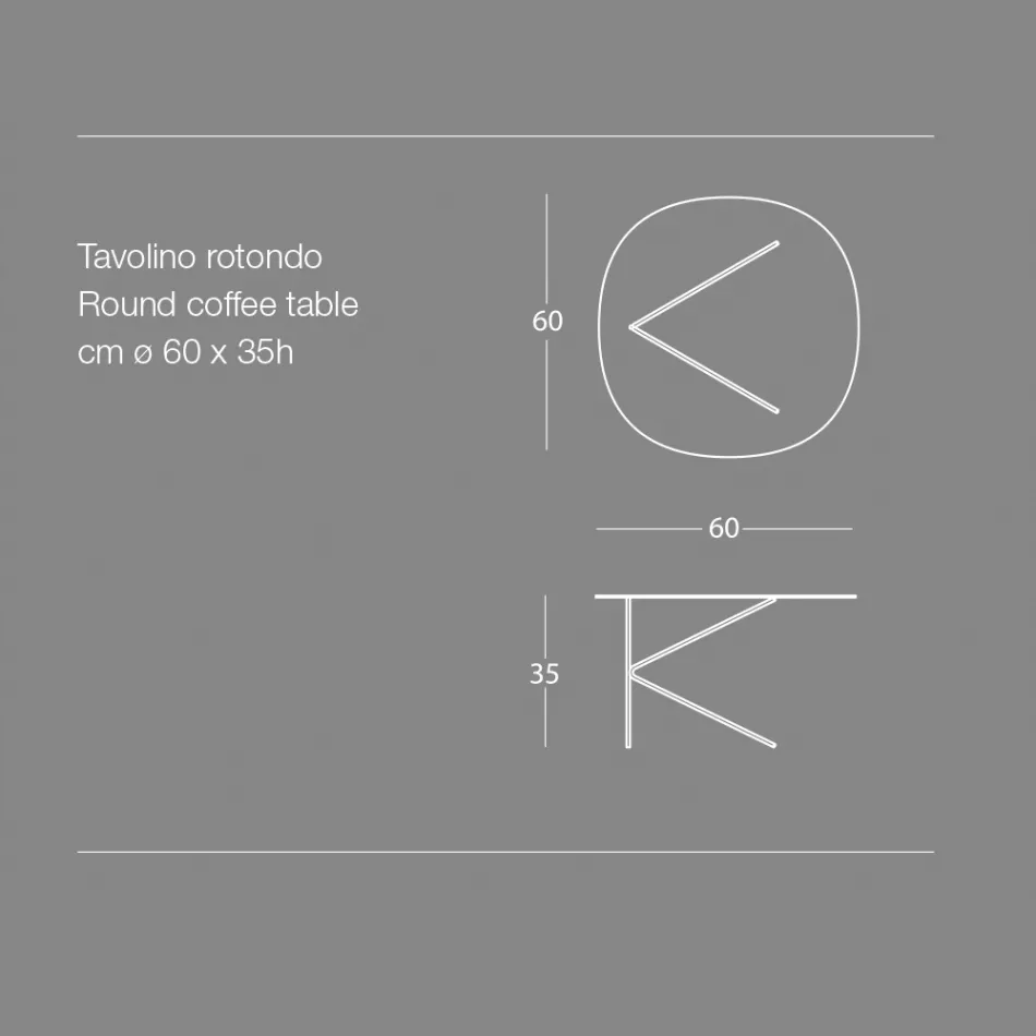 Rundt metal sofabord, design i forskellige farver og 2 størrelser - Olesya Viadurini