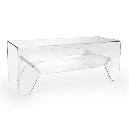 Sofabord i gennemsigtigt plexiglas eller med røget bakke - Parini Viadurini