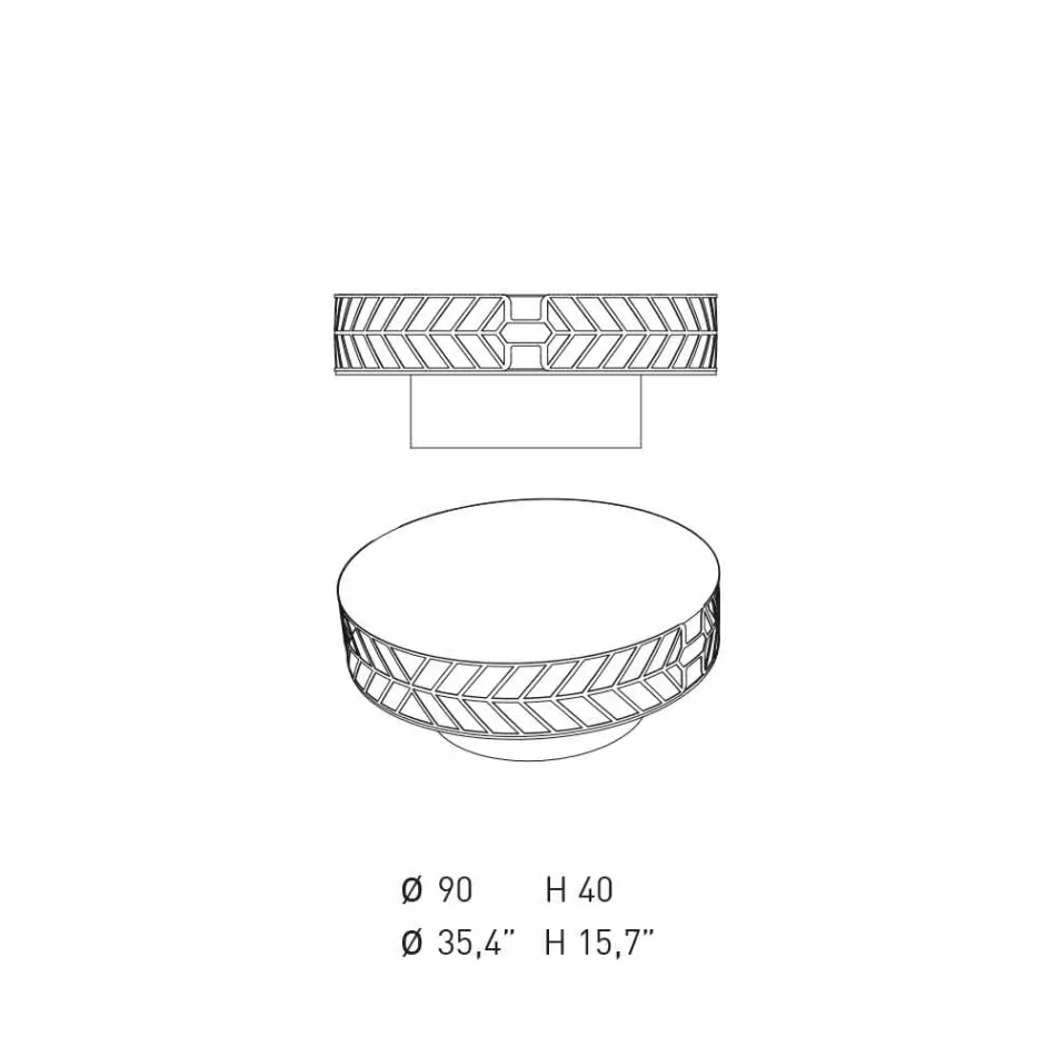 Moderne sofabord med lavt design blå eller burgunder med ring - Lok Viadurini