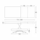 Moderne transformerbart sofabord i træ og metal fremstillet i Italien - Fabio Viadurini