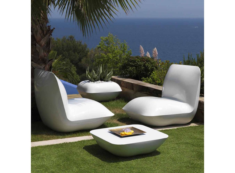 Pude Vondom udendørs sofabord, moderne design, 67x67 cm Viadurini