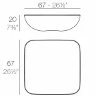 Pude Vondom udendørs sofabord, moderne design, 67x67 cm Viadurini