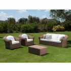 Have sofabord i vævet syntetisk rotting - Yves Viadurini