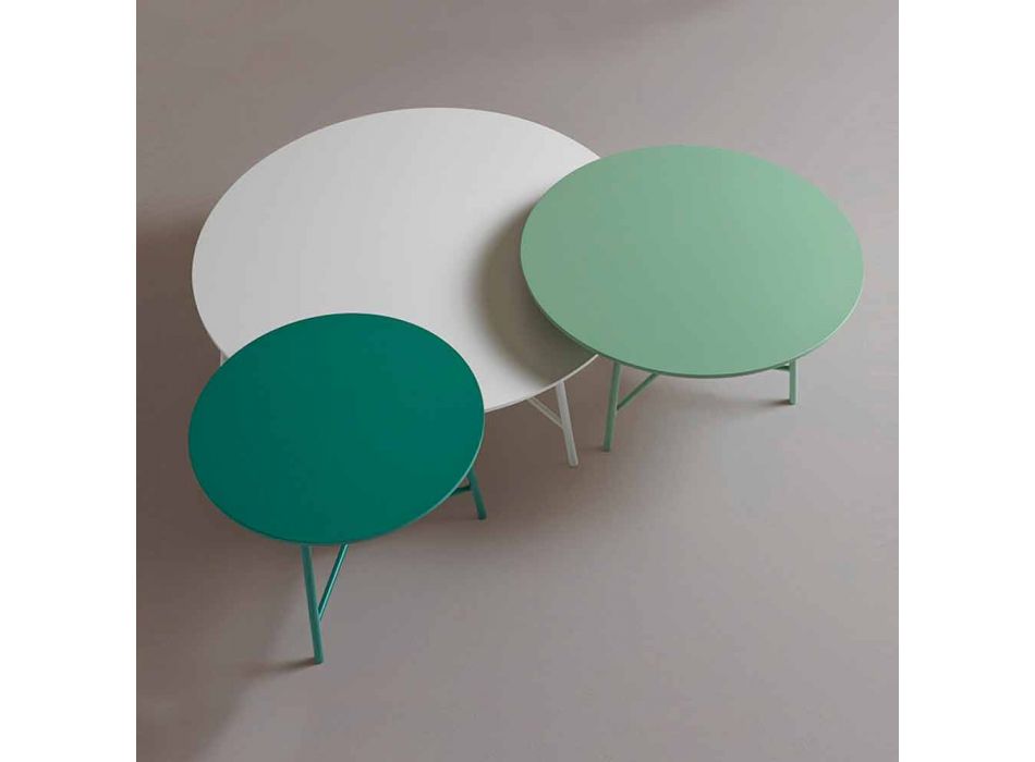 Farverigt moderne runde sofabord til stuen - Boogie Viadurini