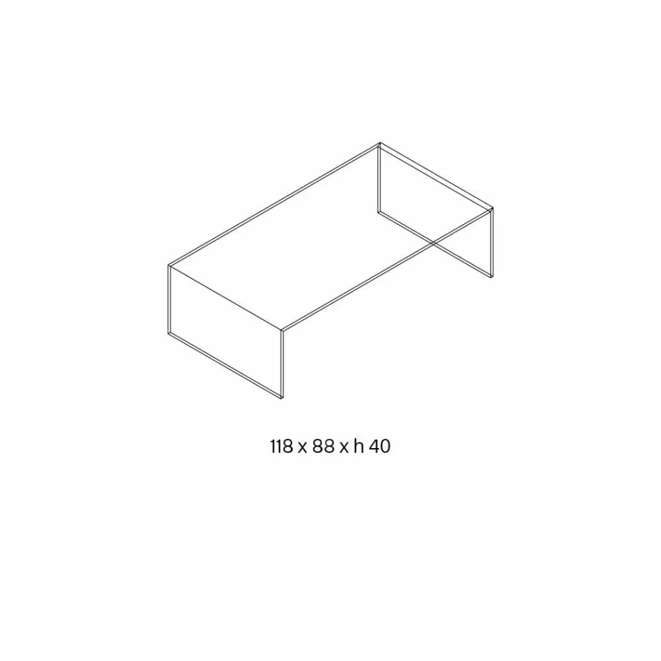 Rektangulært sofabord i ekstrem lysglas fremstillet i Italien - Nodino Viadurini