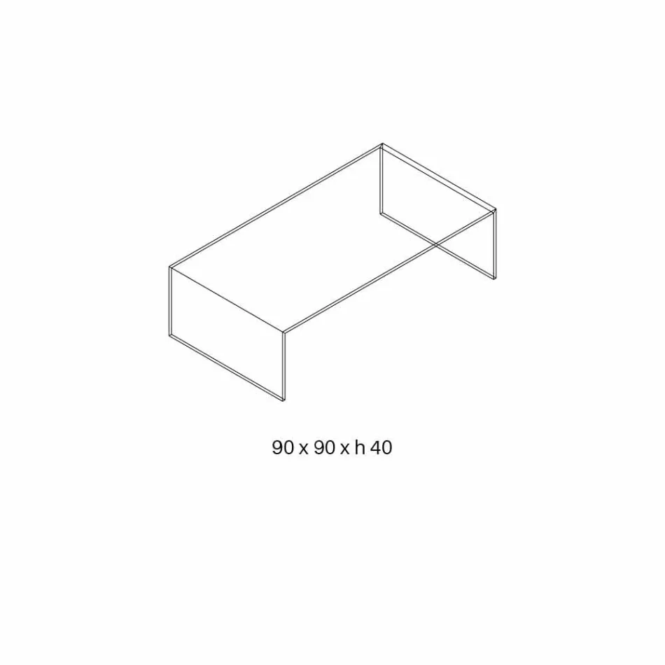 Rektangulært sofabord i ekstrem lysglas fremstillet i Italien - Nodino Viadurini