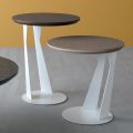 Rundt sofabord i skrå metal og keramik 3 størrelser - Coriko