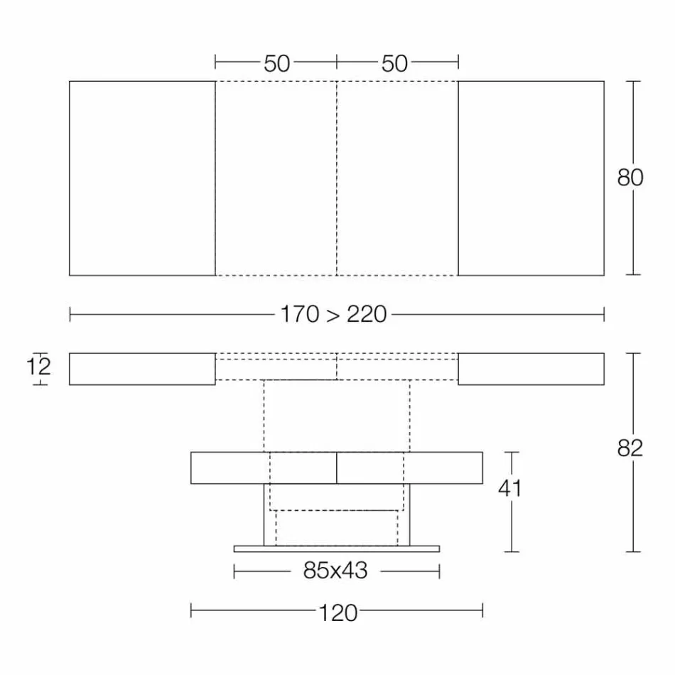 Transformerbart sofabord med mørteleffekt Top lavet i Italien - romantisk Viadurini