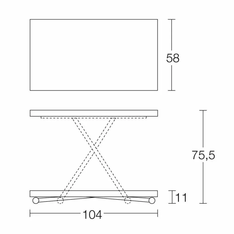 Sofabord, der kan konverteres til et Made in Italy design køkkenbord - Genio Viadurini