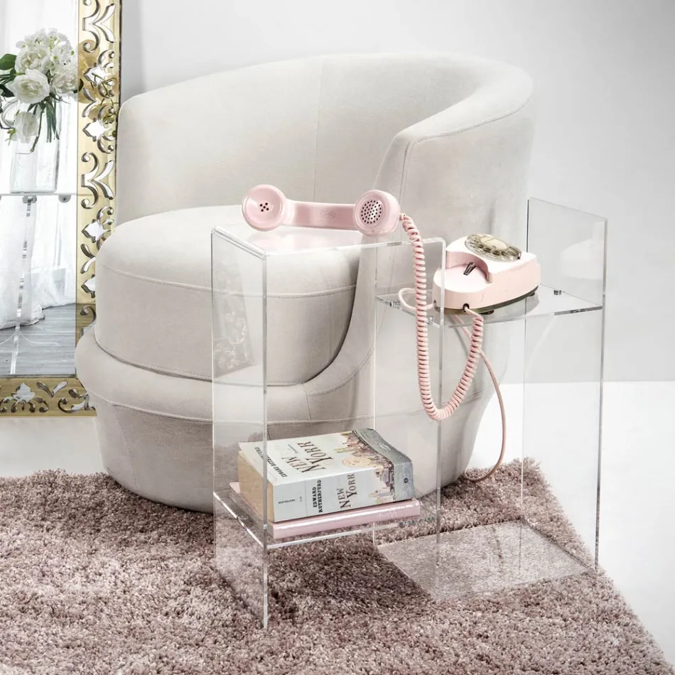 Sofabord i Transparent eller Fume Plexiglas Made in Italy - Janne Viadurini