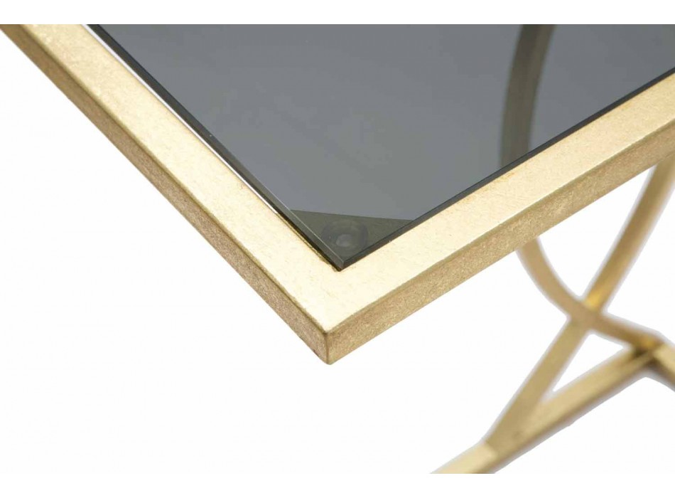 Moderne design rektangulært sofabord i jern og glas - Herbie Viadurini