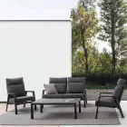 Udendørs sofabord med aluminiumsfod og keramikplade - Maino Viadurini