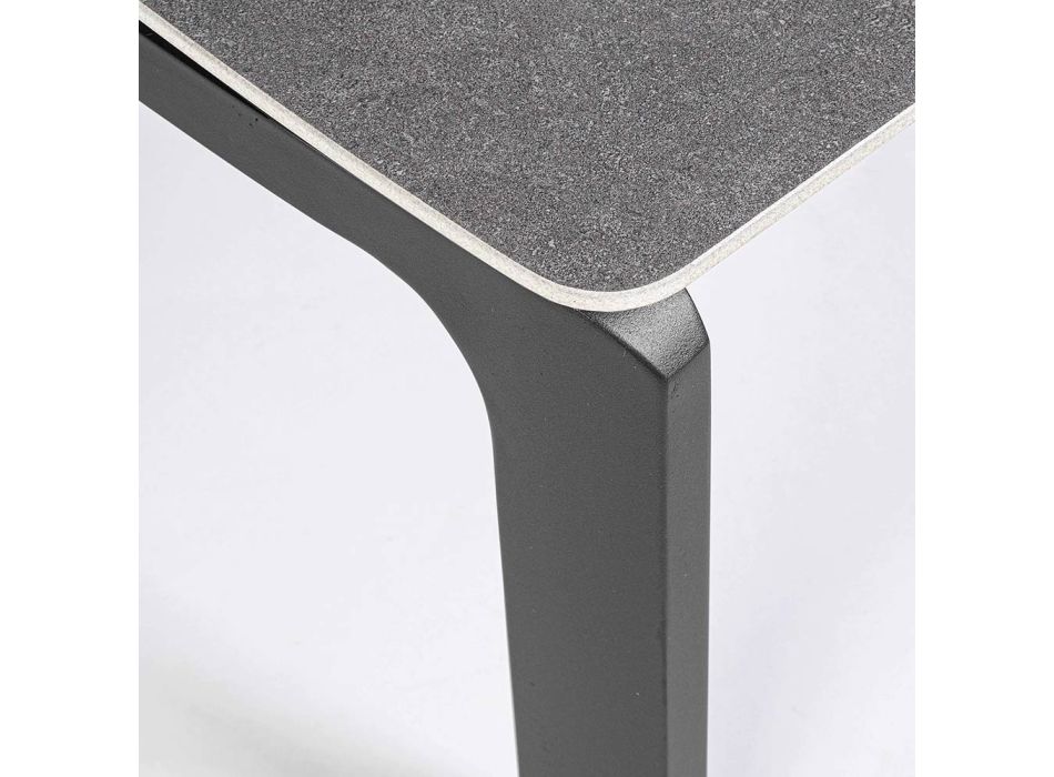 Udendørs sofabord med keramisk plade og aluminiumsbund, Homemotion - Rivas Viadurini