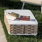 Udendørs sofabord i aluminium og håndvævet stof - Reda Viadurini