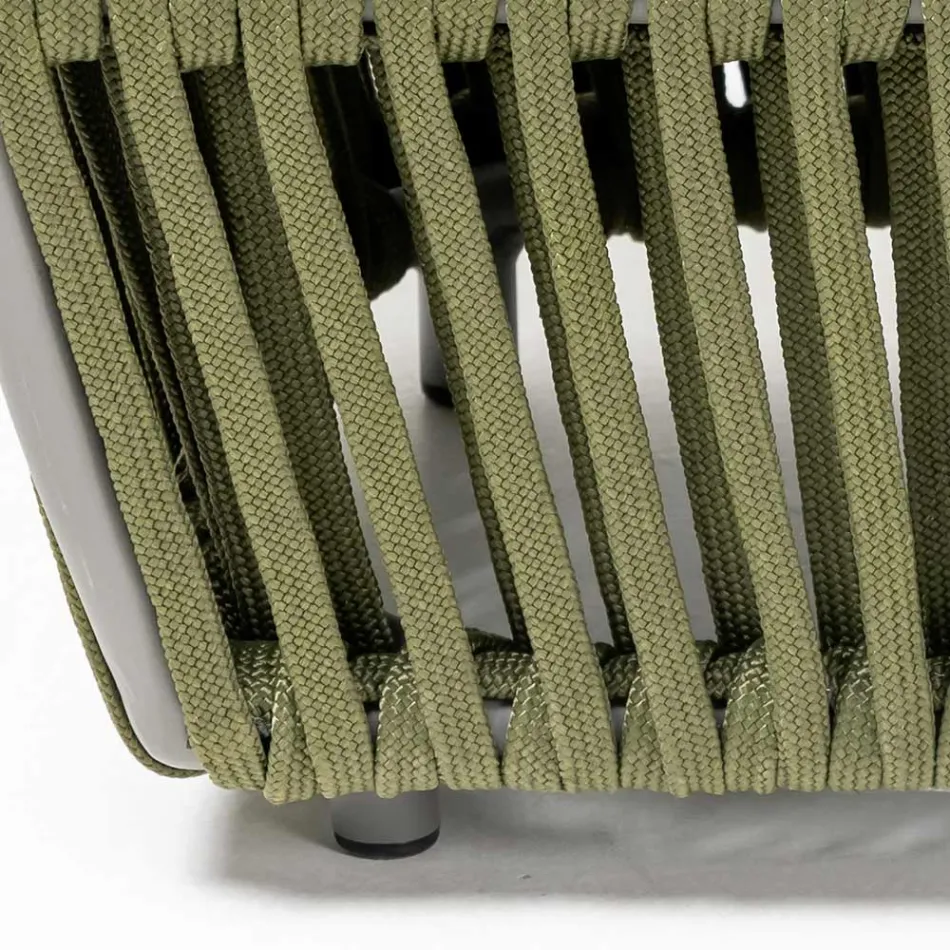 Udendørs sofabord i aluminium og vævet stof - Eugene Viadurini