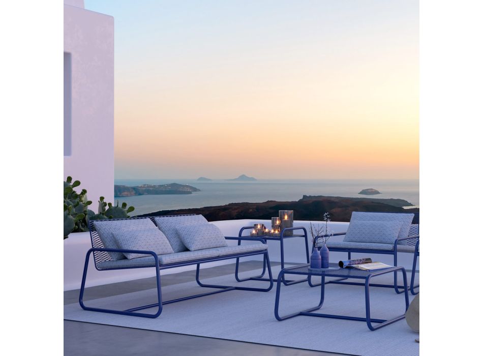 Høj kvalitet farvet metal udendørs sofabord fremstillet i Italien - Karol Viadurini