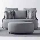 Udendørs sofabord i gråt stof med aluminiumsstruktur - Orosei Viadurini