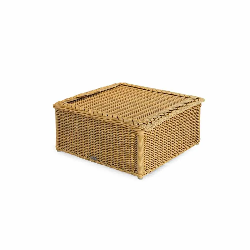 Tabel til udendørs fremstillet udelukkende af polyethylen flettet hånd Matt Viadurini