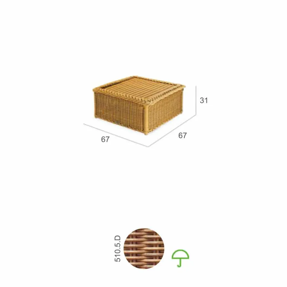 Tabel til udendørs fremstillet udelukkende af polyethylen flettet hånd Matt Viadurini