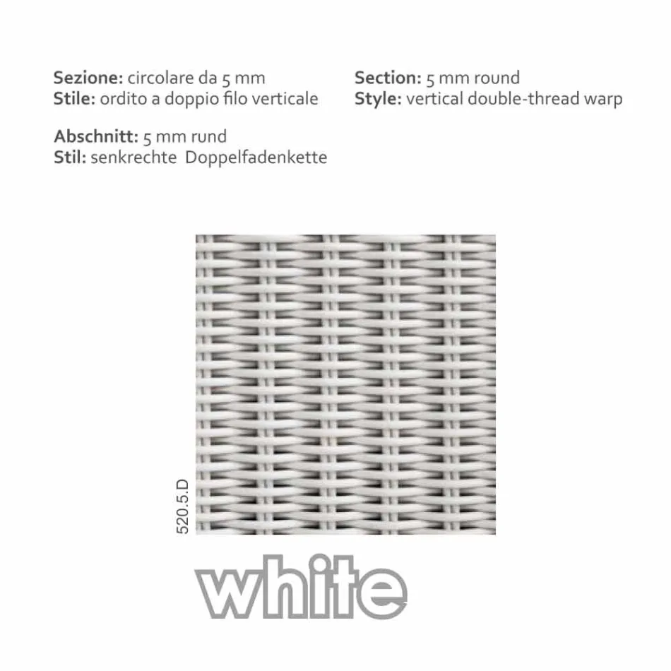 Tabel til udendørs fremstillet udelukkende af polyethylen flettet hånd Matt Viadurini