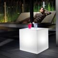 Lyst udendørs sofabord i hvid polyethylen Made in Italy - Derti