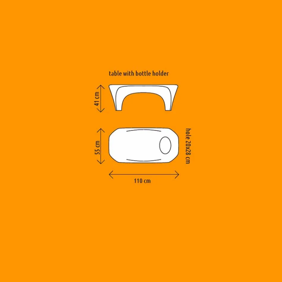 Udendørs eller indendørs sofabord med Spumantiera, 2-delt design - Lily fra Myyour Viadurini