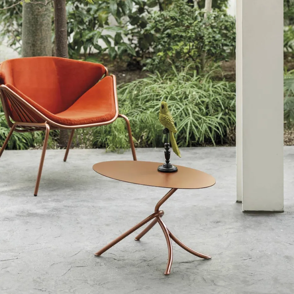 Fint udendørs sofabord i malet metal Fremstillet i Italien - Lübeck Viadurini