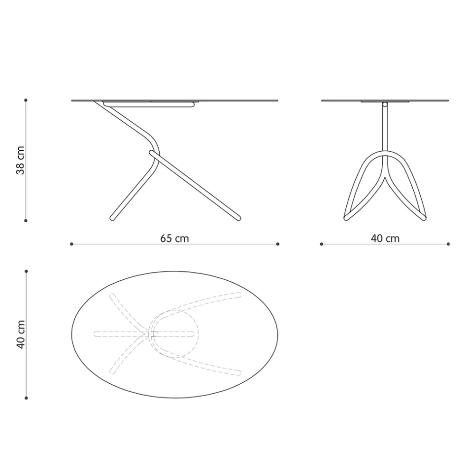 Fint udendørs sofabord i malet metal Fremstillet i Italien - Lübeck Viadurini