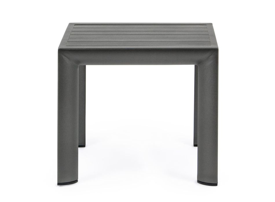 Firkantet udendørs sofabord i malet aluminium, Homemotion 2 stk - Marius Viadurini