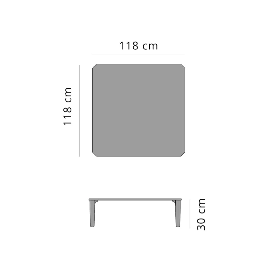 Firkantet udendørs sofabord i aluminium og højkvalitets stentøj - Filomena Viadurini